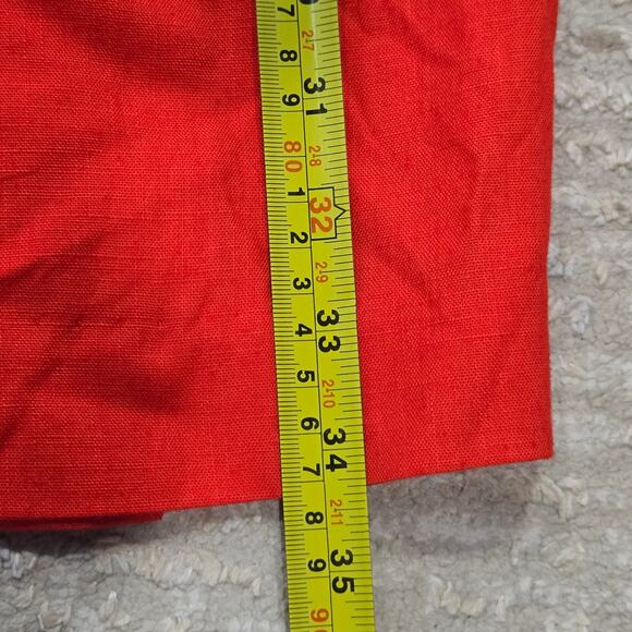 Vintage Geary Roark Kamisato Dress Linen Blend Pin Up Red Button Tie Front USA 4 - Picture 7 of 7